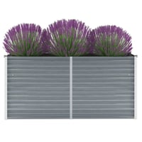 vidaXL szürke horganyzott acél kerti magaságyás 160x40x77 cm 2