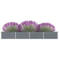 vidaXL Horganyzott Acél Kerti Magaságyás 320 x 40 x 45 cm Szürke Növénytartó Ágyás Fémből 1