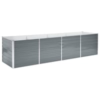 vidaXL szürke horganyzott acél kerti magaságyás 320x80x77 cm 1