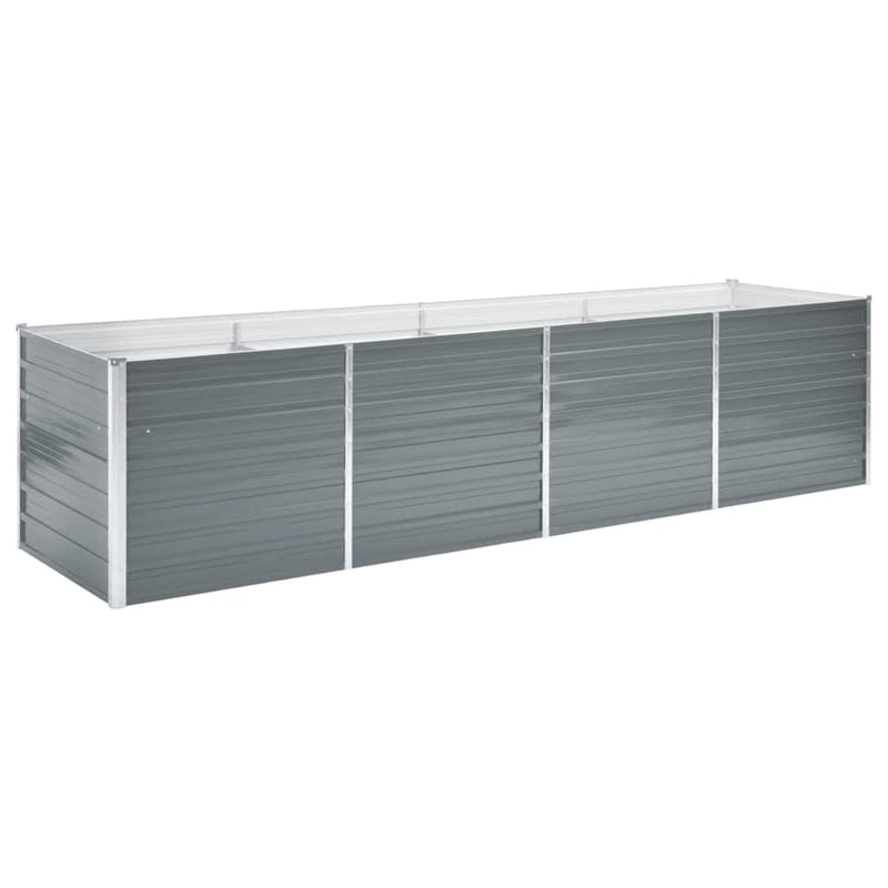vidaXL szürke horganyzott acél kerti magaságyás 320x80x77 cm