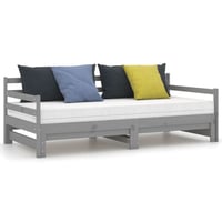 vidaXL szürke kihúzható kanapéágy fenyőfából 90x200 cm 4