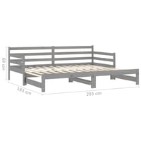 vidaXL szürke kihúzható kanapéágy fenyőfából 90x200 cm 9