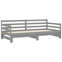 vidaXL szürke kihúzható kanapéágy fenyőfából 90x200 cm 6