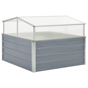 Skleník vidaXL, pozinkovaná oceľ – sivá – 100x100x85 cm