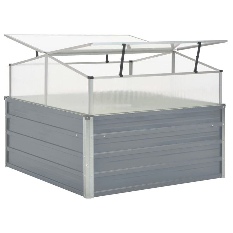 vidaXL szürke melegház horganyzott acélból 100x100x85 cm