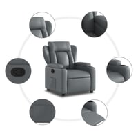 vidaXL szürke műbőr dönthető fotel 7