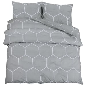 Set lenjerie de pat din bumbac vidaXL 140x200 cm - gri