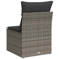 vidaXL szürke polyrattan kerti kanapé párnával 6