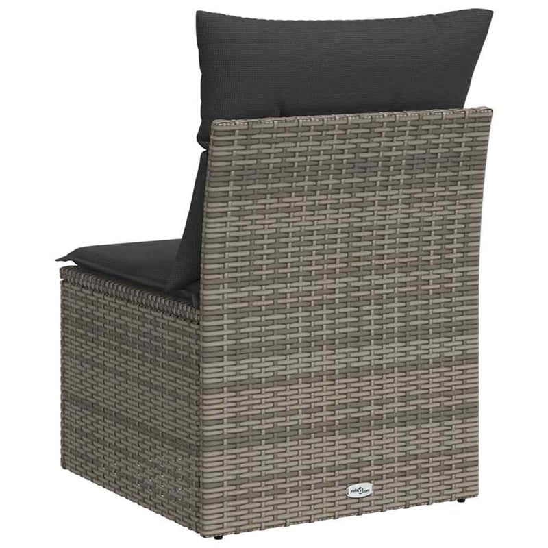 vidaXL szürke polyrattan kerti kanapé párnával