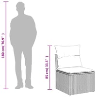 vidaXL szürke polyrattan kerti kanapé párnával 8