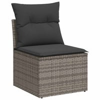 vidaXL szürke polyrattan kerti kanapé párnával 1