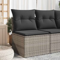 vidaXL szürke polyrattan kerti kanapé párnával 2