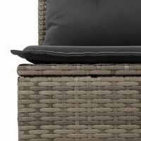 vidaXL szürke polyrattan kerti kanapé párnával 7