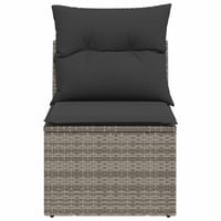 vidaXL szürke polyrattan kerti kanapé párnával 4