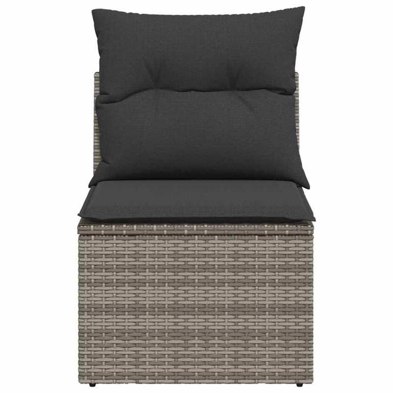 vidaXL szürke polyrattan kerti kanapé párnával