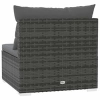 vidaXL szürke polyrattan kerti középső kanapé párnákkal 5