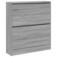 vidaXL cipőszekrény szürke sonoma színű szerelt fa 80x21x87,5 cm tárolóbútor előszobába 4