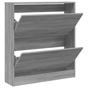 vidaXL dulap de pantofi, stejar sonoma gri, lemn prelucrat, 80x21x87,5 cm, mobilier de depozitare pentru hol