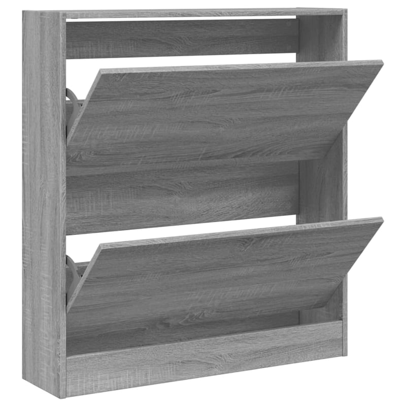 vidaXL cipőszekrény szürke sonoma színű szerelt fa 80x21x87,5 cm tárolóbútor előszobába