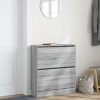 vidaXL cipőszekrény szürke sonoma színű szerelt fa 80x21x87,5 cm tárolóbútor előszobába 3