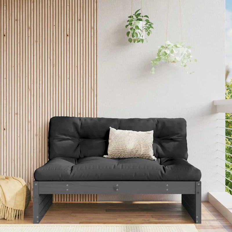 vidaXL szürke tömör fenyőfa középső kanapé 120x80 cm