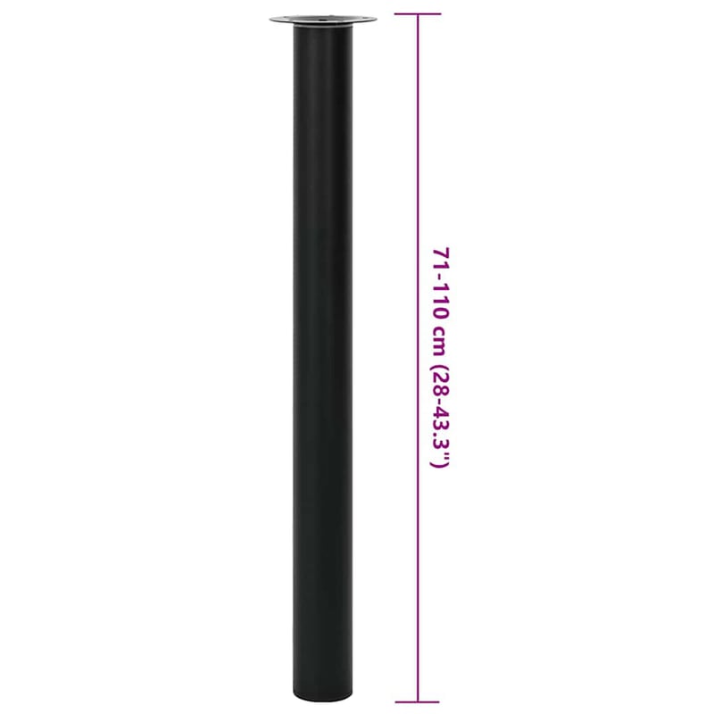 vidaXL teleszkópos asztalláb 710-1100 mm fekete 2 db