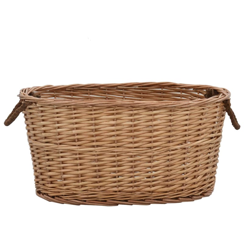 vidaXL Természetes Fűzfa Tűzifatároló Kosár Fogantyúkkal 56x40x28cm