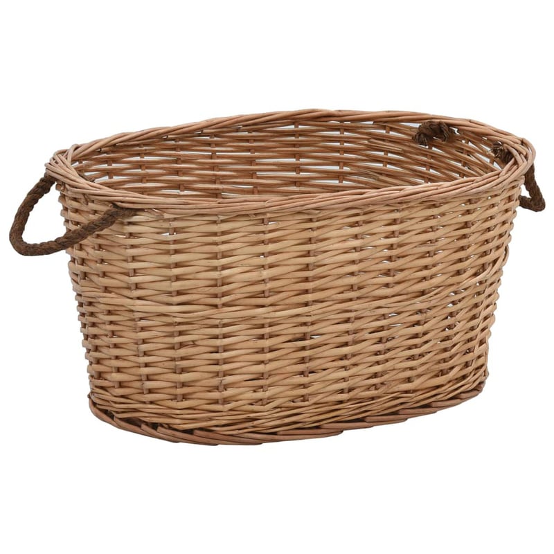 vidaXL Természetes Fűzfa Tűzifatároló Kosár Fogantyúkkal 56x40x28cm