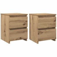vidaXL Tölgy Éjjeliszekrény 30x30x40 cm - 2 db Szerelt Fa 2