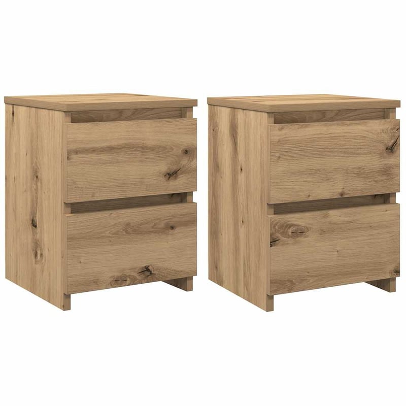 vidaXL Tölgy Éjjeliszekrény 30x30x40 cm - 2 db Szerelt Fa