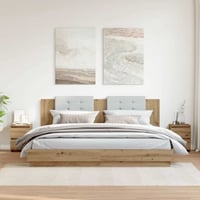 vidaXL Tölgy Éjjeliszekrény 30x30x40 cm - 2 db Szerelt Fa 1
