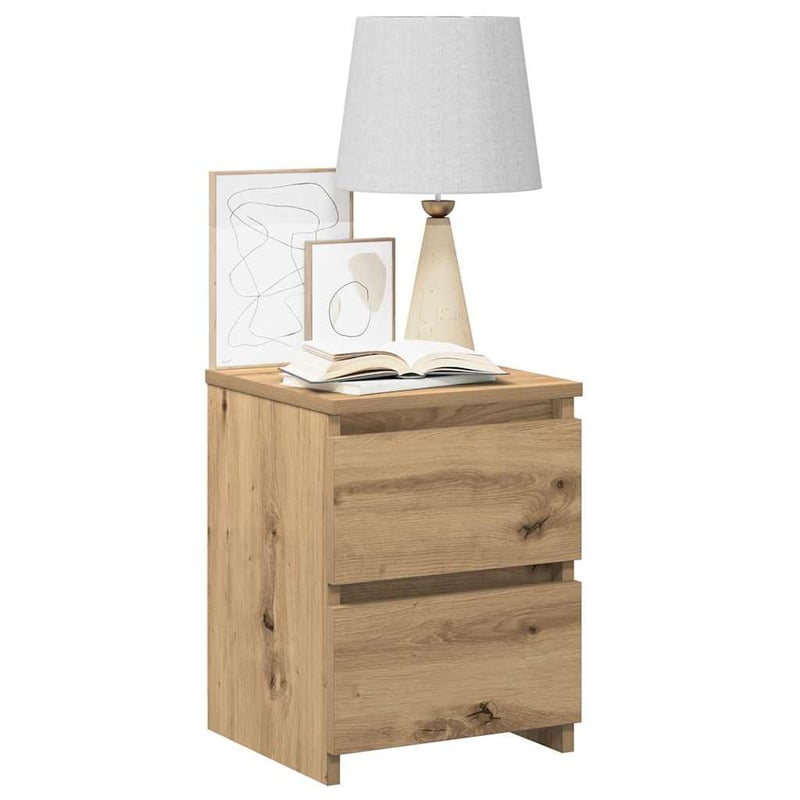 vidaXL Tölgy Éjjeliszekrény 30x30x40 cm - 2 db Szerelt Fa