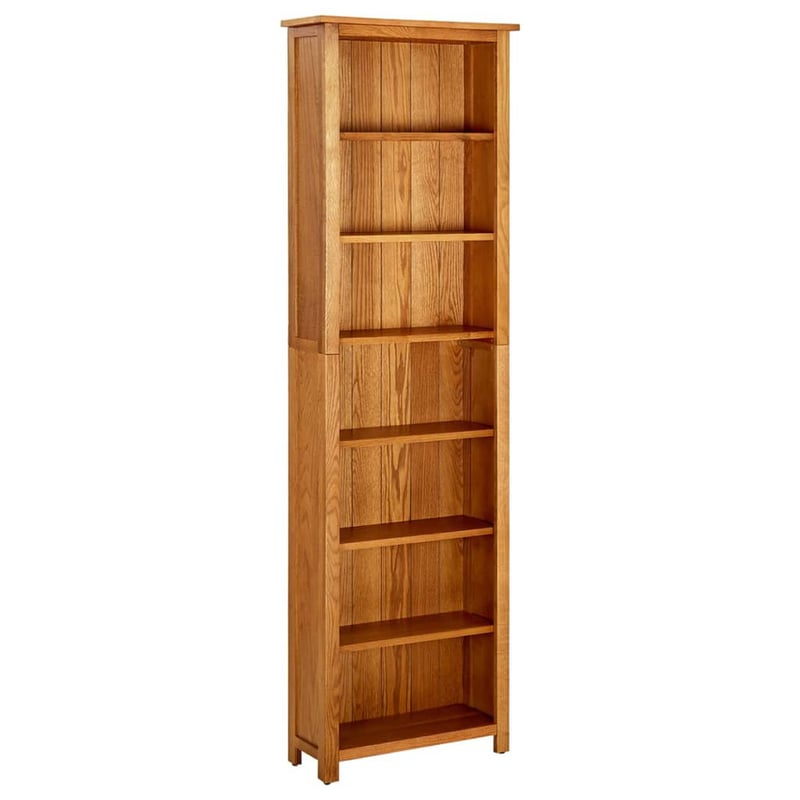 vidaXL Tölgy Könyvszekrény 7 Polcos 60x22x200 cm Masszív Fa