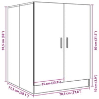 vidaXL Tölgy Mosógépszekrény 70,5x71,5x91,5 cm Kézműves Stílus 10