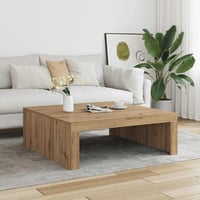 vidaXL Tölgy Szerelt Fa Dohányzóasztal 100x100x35cm 3