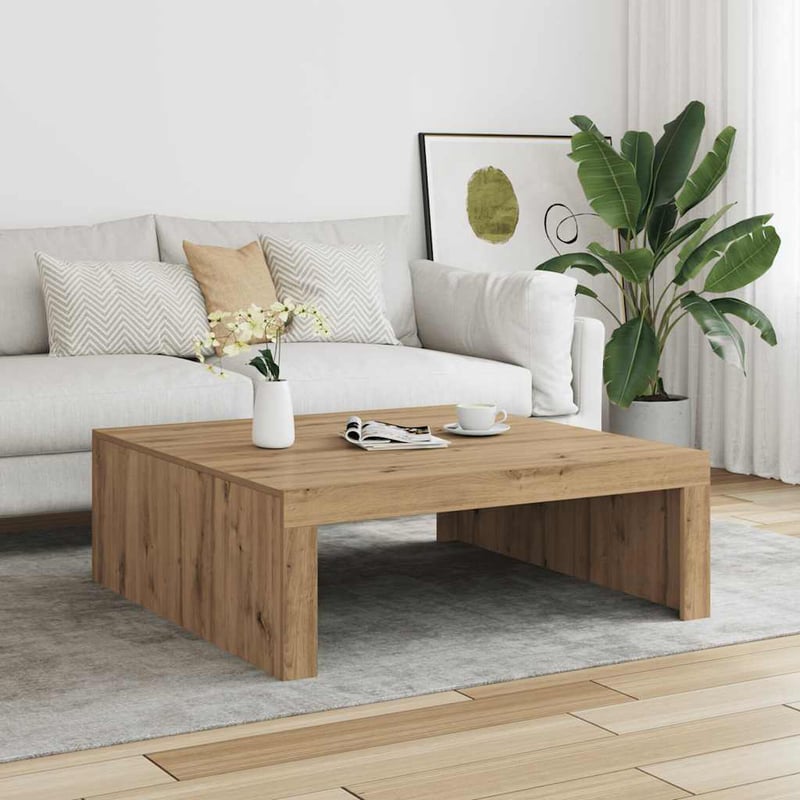 vidaXL Tölgy Szerelt Fa Dohányzóasztal 100x100x35cm
