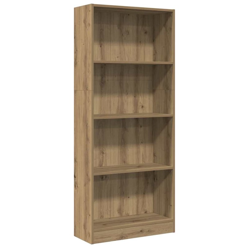vidaXL Tölgy Szerelt Fa Könyvespolc 60x24x143 cm