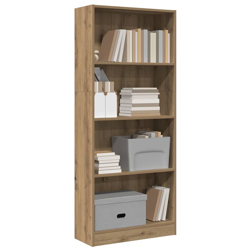 vidaXL Tölgy Szerelt Fa Könyvespolc 60x24x143 cm