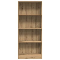 vidaXL Tölgy Szerelt Fa Könyvespolc 60x24x143 cm 4