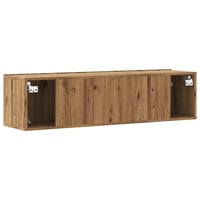 vidaXL Tölgy Színű Fa Fali TV-szekrény 120x30x30 cm 6