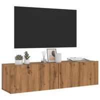 vidaXL Tölgy Színű Fa Fali TV-szekrény 120x30x30 cm 2