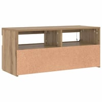 vidaXL Tölgy TV-szekrény LED világítással 90x35x40 cm 8