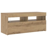 vidaXL Tölgy TV-szekrény LED világítással 90x35x40 cm 7