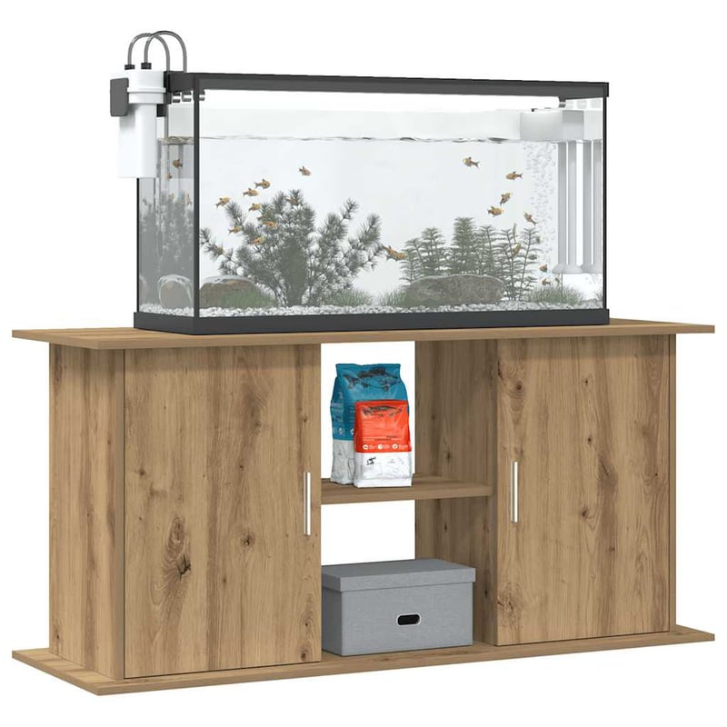Suport pentru acvariu vidaXL, stejar, 121x41x58 cm, din placaj
