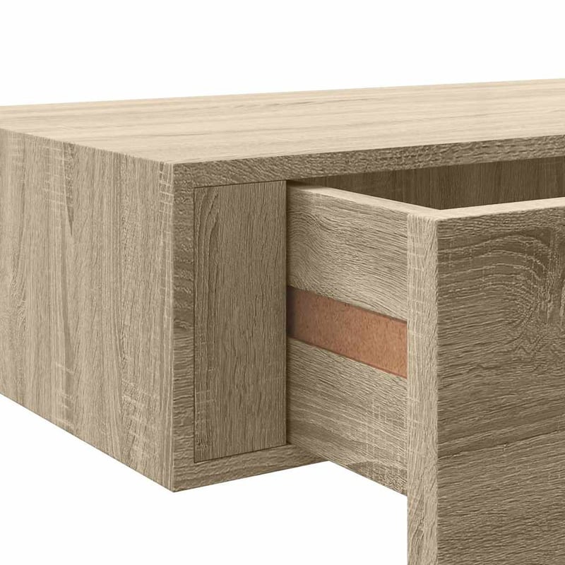 vidaXL tölgyszínű MDF falra szerelhető fiókos polc 60x23,5x10 cm