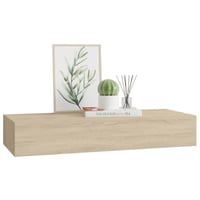 vidaXL tölgyszínű MDF falra szerelhető fiókos polc 60x23,5x10 cm 4