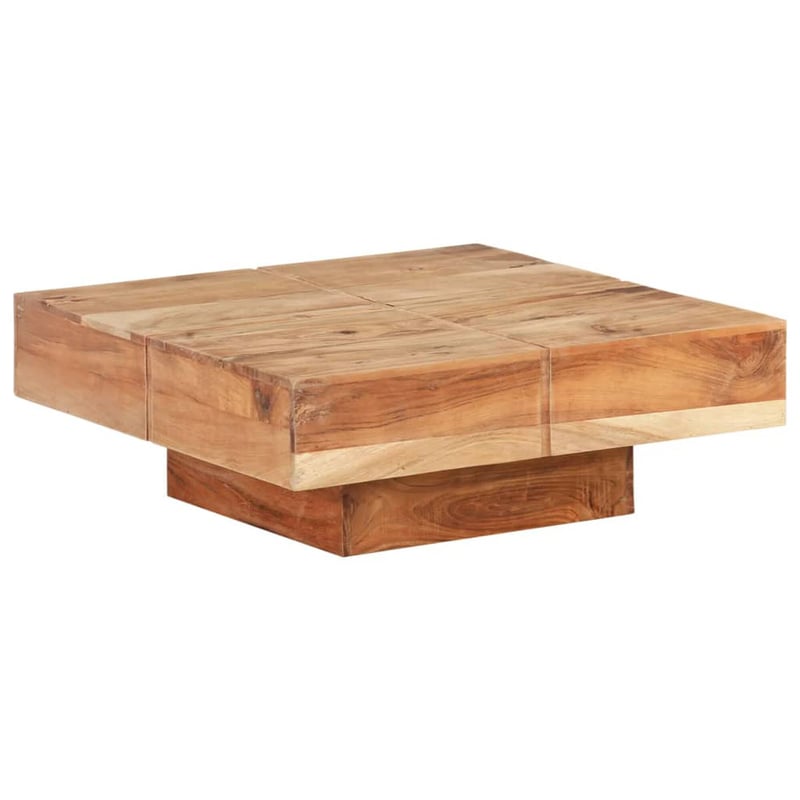 vidaXL tömör akácfa dohányzóasztal 80x80x28 cm
