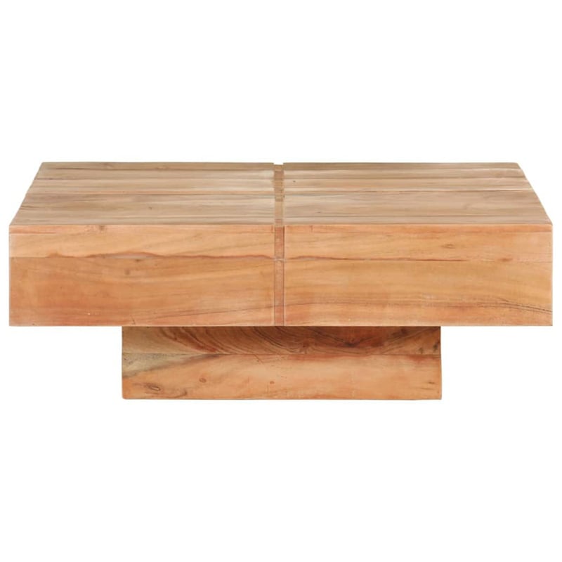 vidaXL tömör akácfa dohányzóasztal 80x80x28 cm