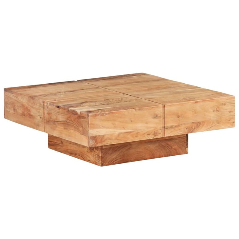 vidaXL tömör akácfa dohányzóasztal 80x80x28 cm