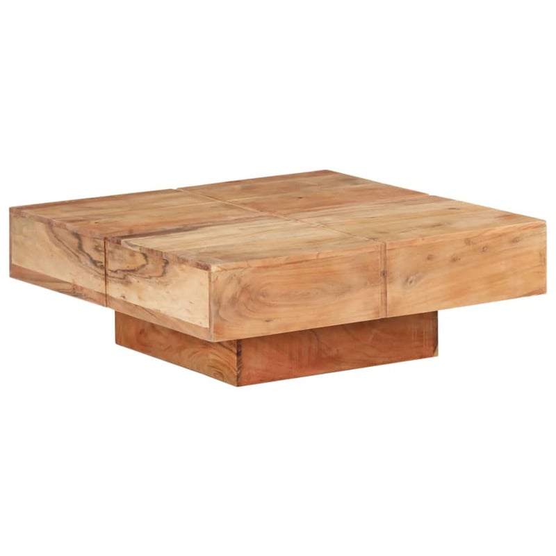 vidaXL tömör akácfa dohányzóasztal 80x80x28 cm